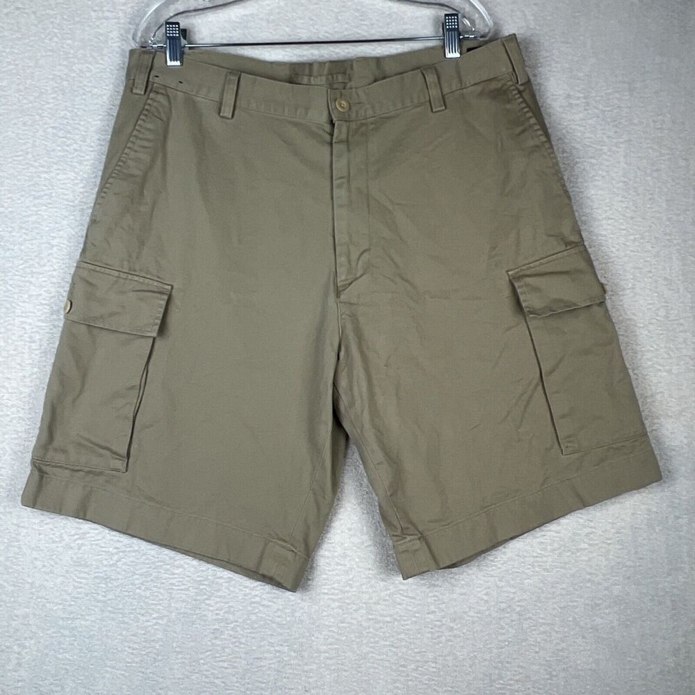 Nautica Jeans Co. Mens Tan Khaki Cargo Pocket Cotton Relaxed Fit  Shorts Sz 38